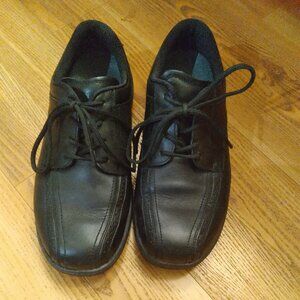 Men's Orthofeet Gramercy Black Leather Dress Shoe Size 10 X Wide 4E